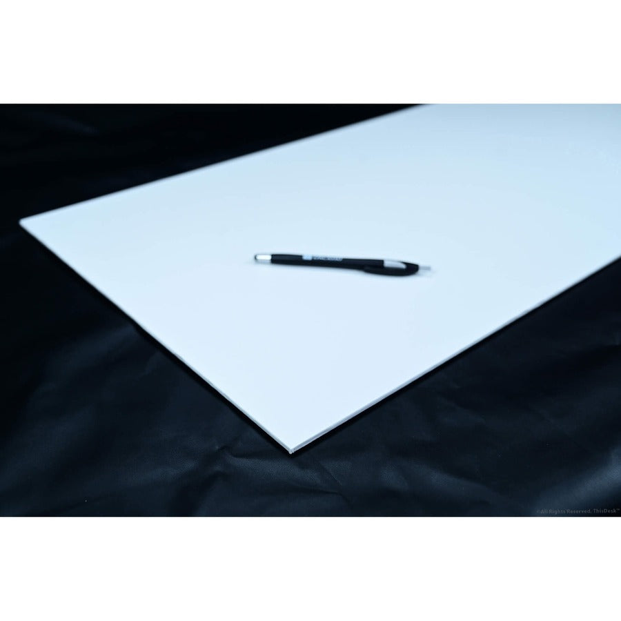 Dacasso 5-Piece White Leather Desk Accessory Set, Includes Writing Pad, Document Tray, Supply Box, Pencil Cup, Sticky Note Holder, 1 Each