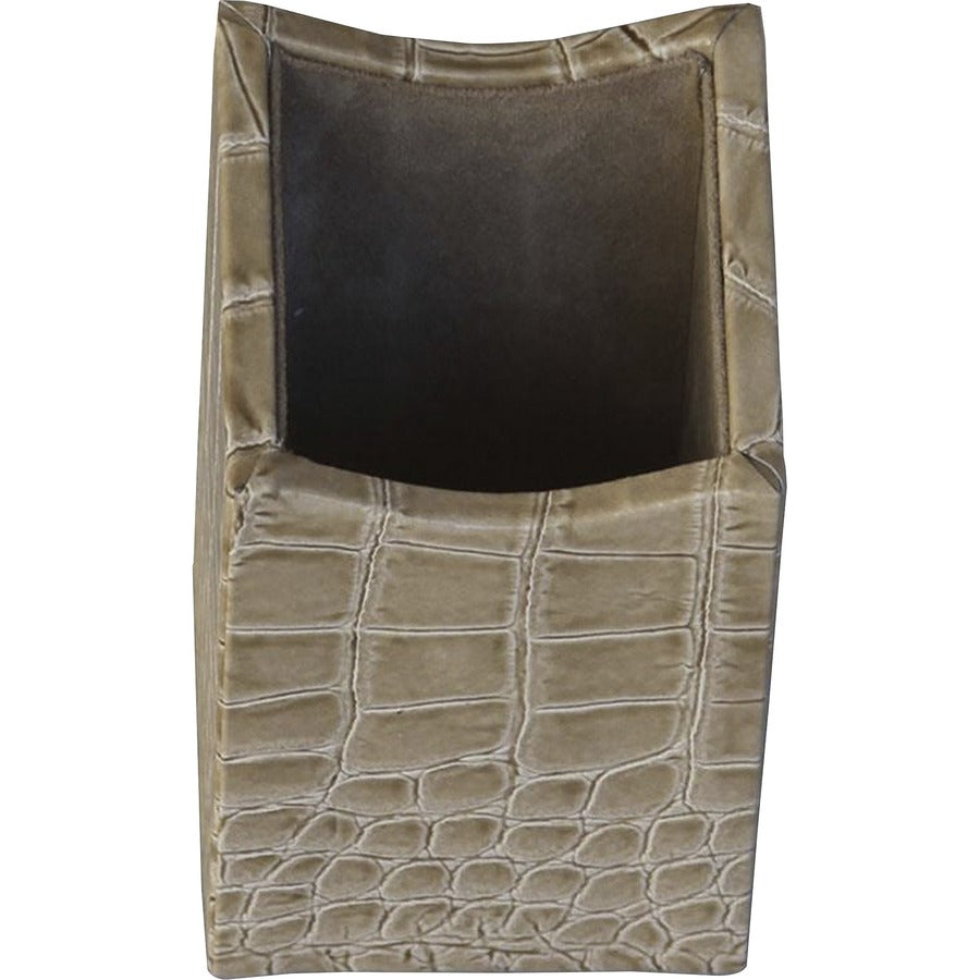 Protacini Breeze Beige Italian Patent Leather 3-Piece Desk Set