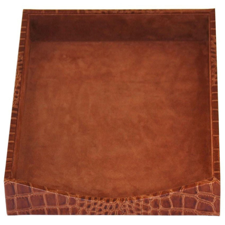 Protacini Cognac Brown Italian Patent Leather 7-Piece Desk Set