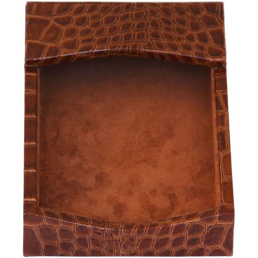 Protacini Cognac Brown Italian Patent Leather 7-Piece Desk Set