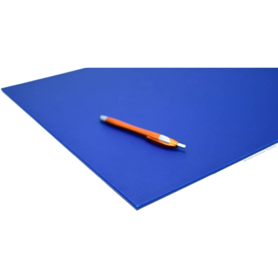 Dacasso 5-Piece Leather Desk Accessory Set, Velveteen & PU Leather, Royal Blue, Includes Writing Pad, Document Tray, Supply Box, Pencil Cup, Sticky Note Holder, 1 Each