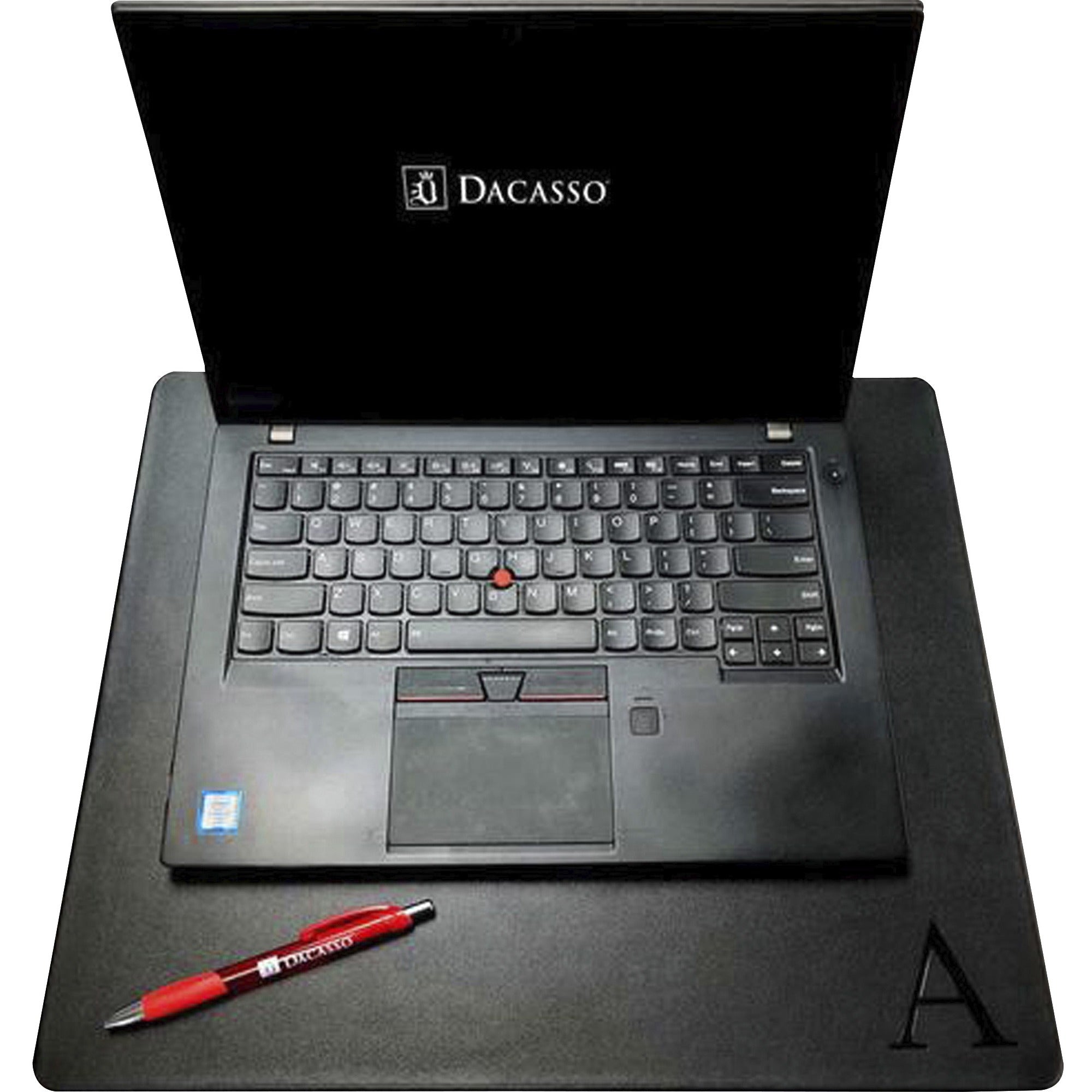 Dacasso Leatherette Lap Desk Pad, Black, 20" x 16", Leatherette and Felt, 1 Each