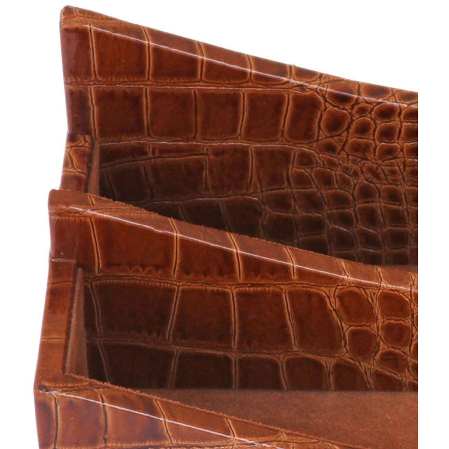 Protacini Cognac Brown Italian Patent Leather Letter Holder