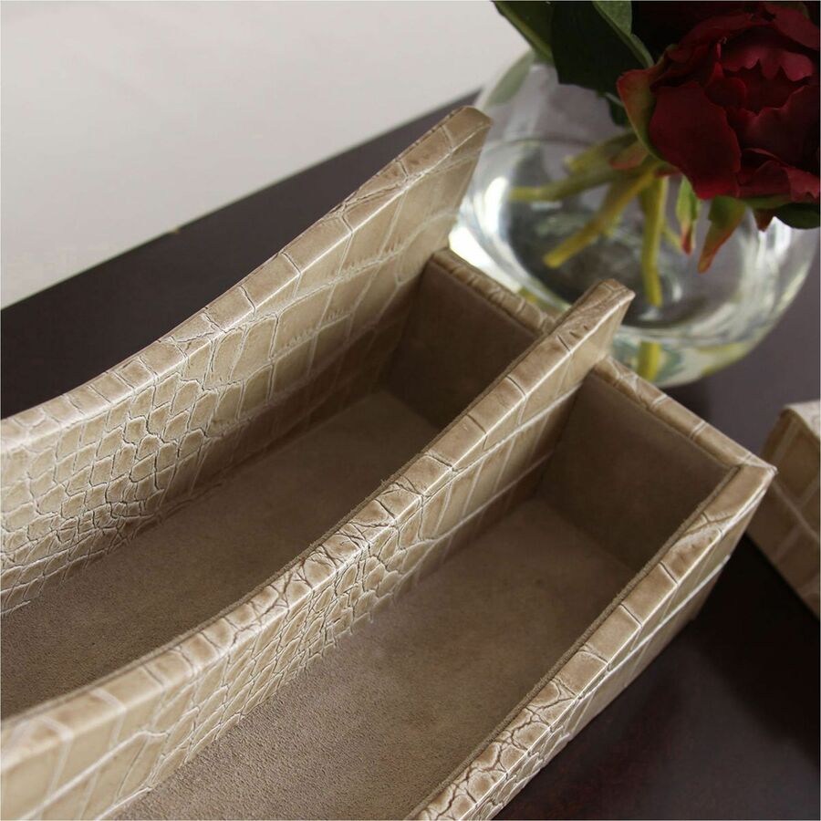 Protacini Breeze Beige Italian Patent Leather Letter Holder