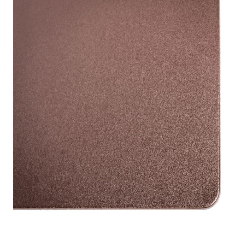 Dacasso Leatherette Desk Mat, Rectangular, 24" x 19", Chocolate Brown, Leatherette and Velveteen, 1 Each