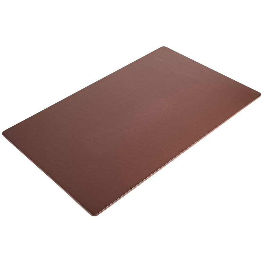 Dacasso Leatherette Desk Mat, Rectangular, 30" x 19", Chocolate Brown, Leatherette/Velveteen, 1 Each