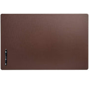 Dacasso Leatherette Desk Mat, Rectangular, 34" x 20", Chocolate Brown, Leatherette and Velveteen, 1 Each