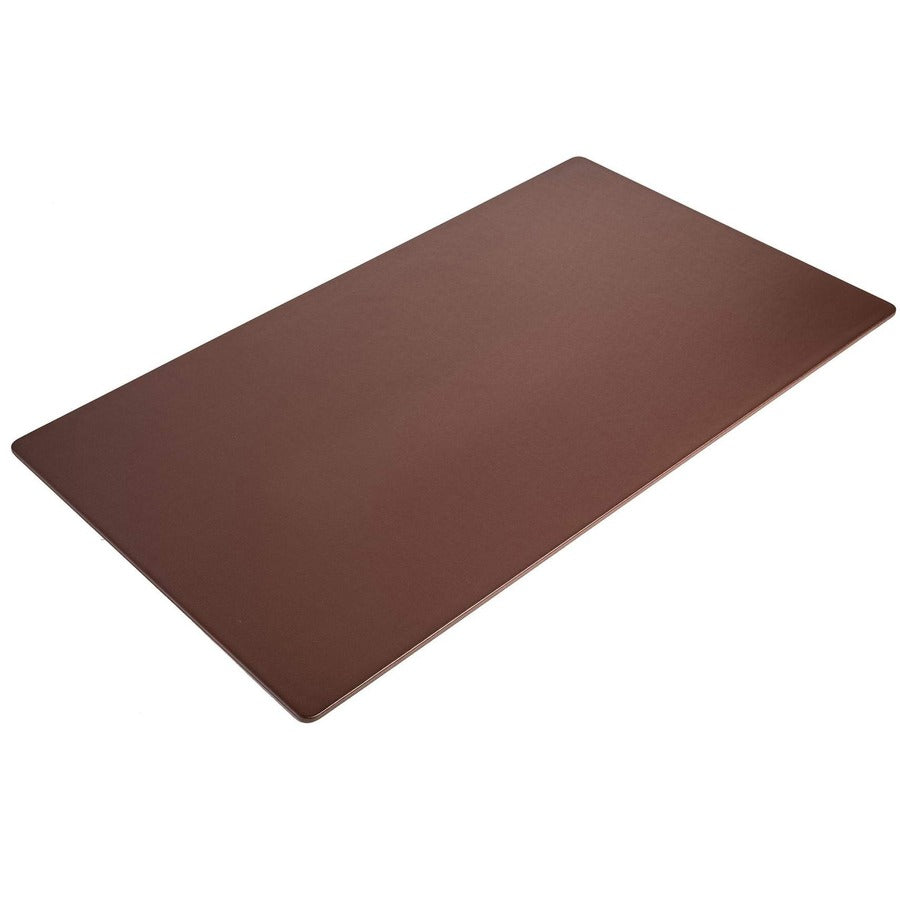 Dacasso Leatherette Desk Mat, Rectangular, 34" x 20", Chocolate Brown, Leatherette and Velveteen, 1 Each