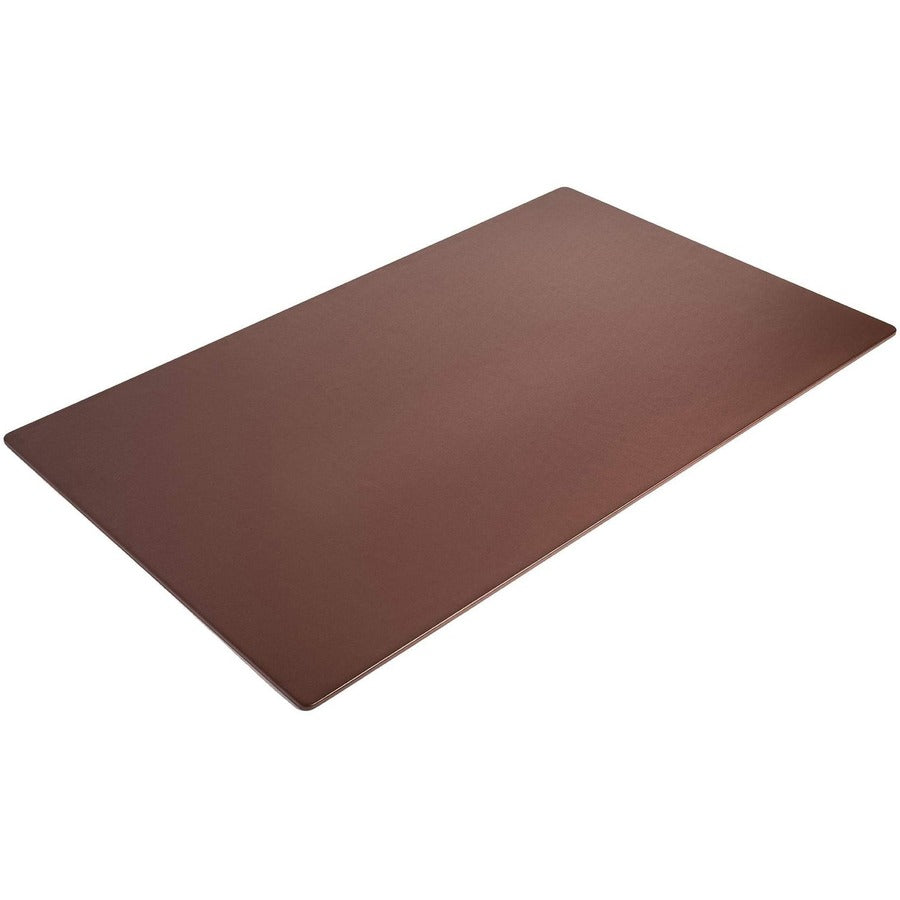 Dacasso Leatherette Desk Mat, Rectangular, 38" x 24", Chocolate Brown, Leatherette & Velveteen, 1 Each