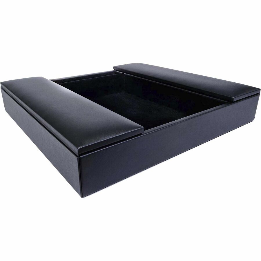 Dacasso Leatherette Enhanced Conference Room Organizer, Black, Leatherette and Velveteen, Rectangle, Supports Letter/Legal Size, 1 Each
