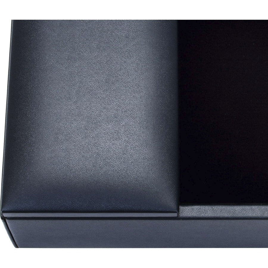 Dacasso Leatherette Enhanced Conference Room Organizer, Navy Blue, Leatherette/Velveteen, Desktop, Rectangle, Supports Letter/Legal Size, 1 Each