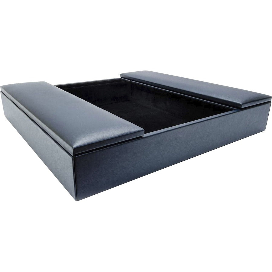 Dacasso Leatherette Enhanced Conference Room Organizer, Navy Blue, Leatherette/Velveteen, Desktop, Rectangle, Supports Letter/Legal Size, 1 Each