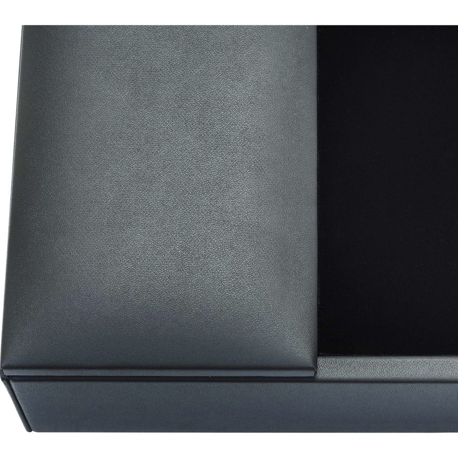 Dacasso Leatherette Enhanced Conference Room Organizer, Gray, Leatherette/Velveteen, Rectangle, Desktop, 1 Each