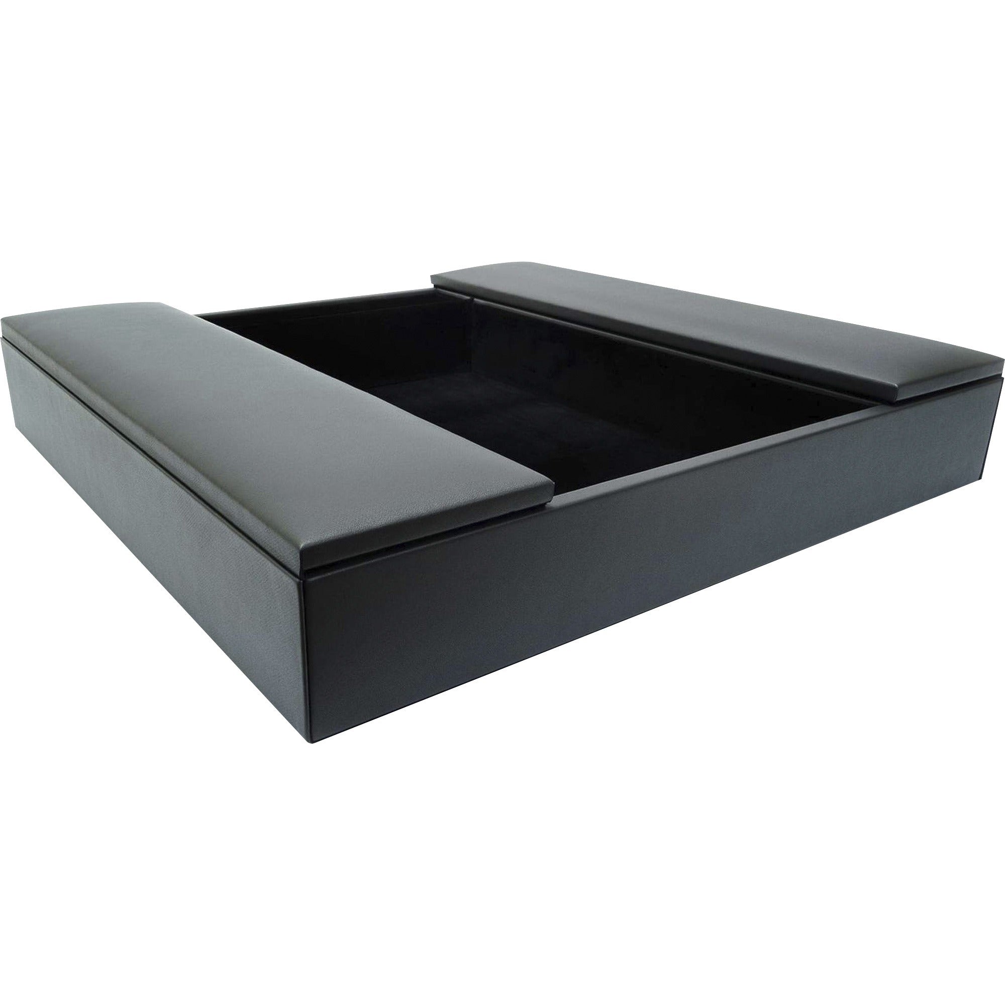 Dacasso Leatherette Enhanced Conference Room Organizer, Gray, Leatherette/Velveteen, Rectangle, Desktop, 1 Each