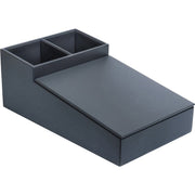 Dacasso Leatherette Coffee Condiment Organizer with Removable Lid, Gray, Velveteen and Leatherette, 1 Each