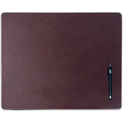 Dacasso Leather Conference Table Pad, Rectangular, 20" x 16", Top Grain Leather, Velveteen Bottom, Chocolate Brown, 1 Each