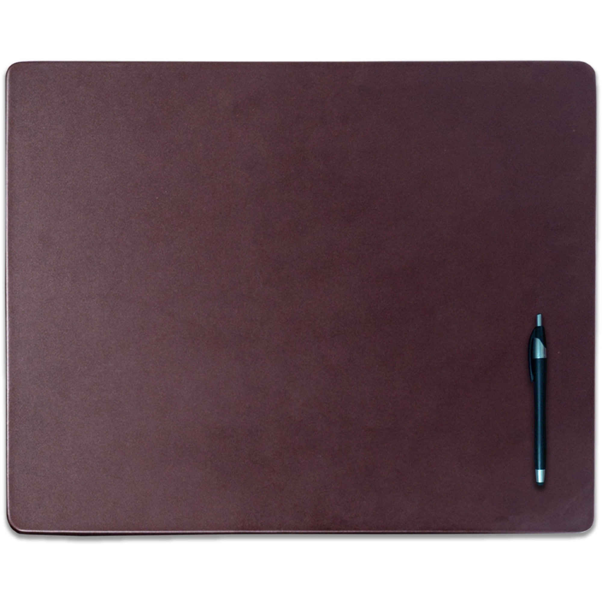 Dacasso Leather Conference Table Pad, Rectangular, 20" x 16", Top Grain Leather, Velveteen Bottom, Chocolate Brown, 1 Each