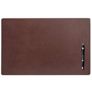 Dacasso Leather Conference Table Pad, Rectangular, 22" x 14", Top Grain Leather, Velveteen Bottom, Chocolate Brown, 1 Each