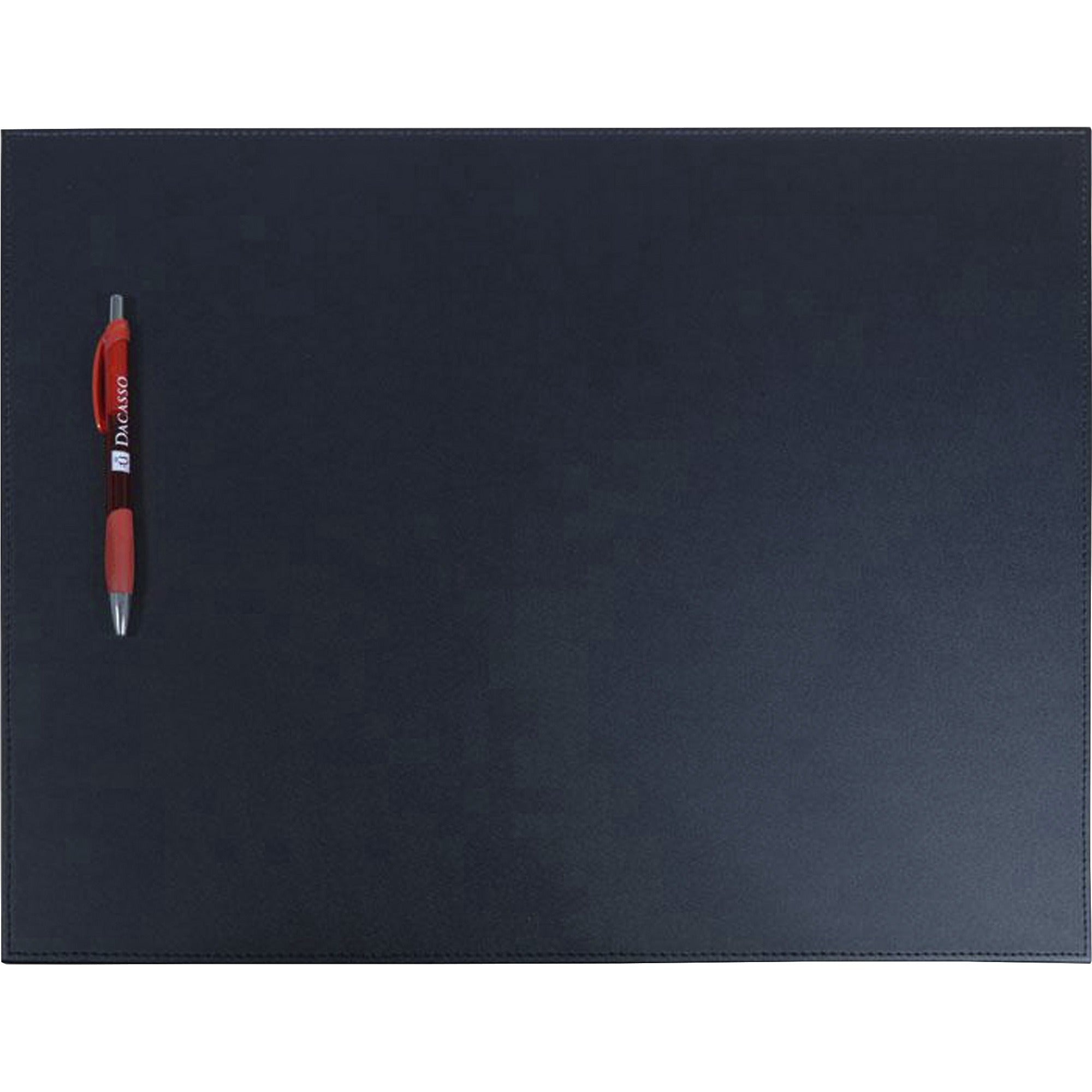 Dacasso Leatherette Conference Table Pad, Rectangular, 17" Width, Black, Leatherette/Velveteen, 1 Each