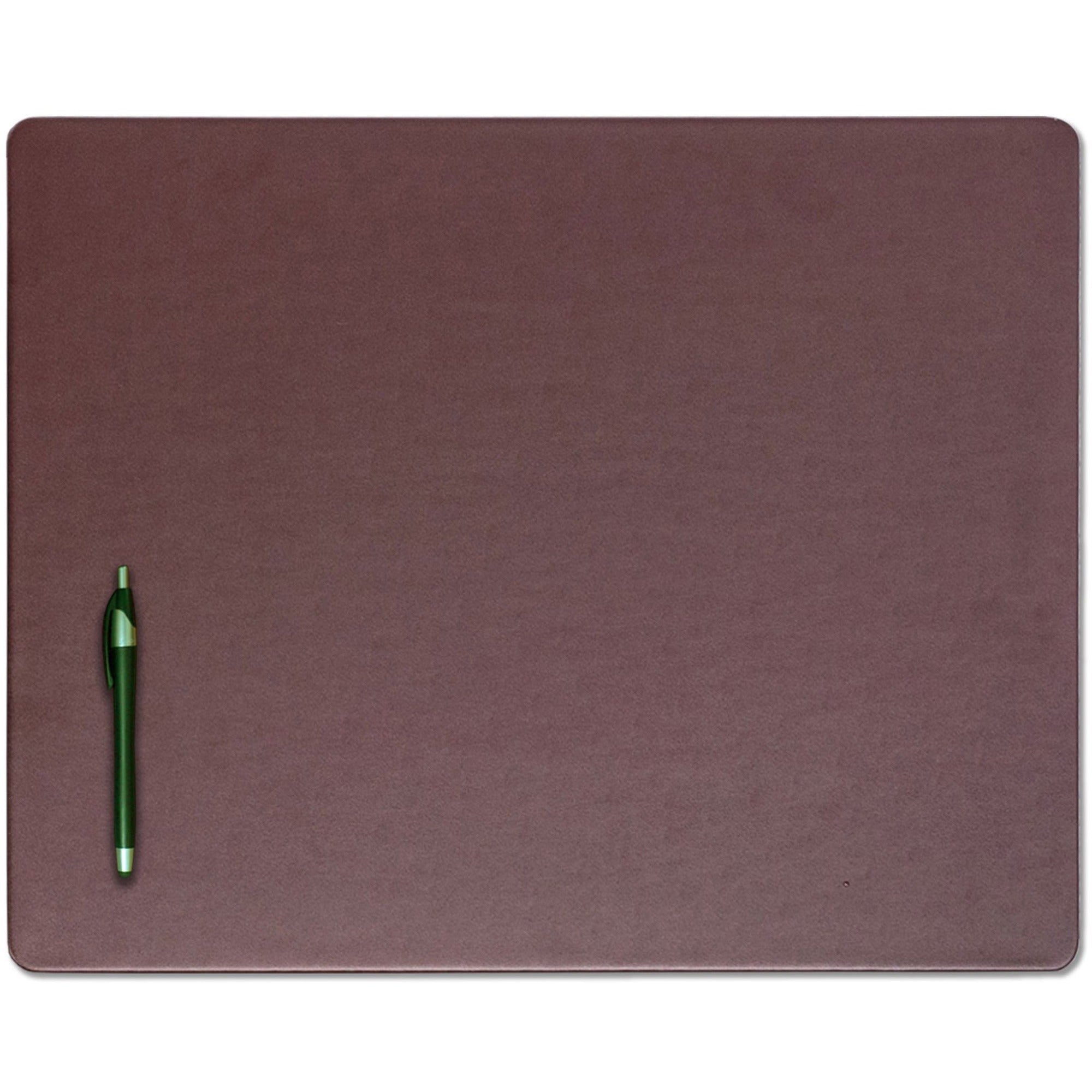 Dacasso Leatherette Conference Table Pad, Rectangular, 20" x 16", Chocolate Brown, Leatherette/Velveteen, 1 Each