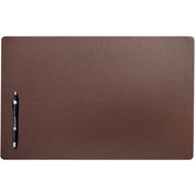 Dacasso Leatherette Conference Pad, Rectangular, 22" x 14", Chocolate Brown, Leatherette/Velveteen, 1 Each