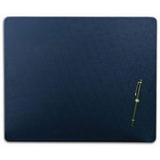 Dacasso Leatherette Conference Table Pad, Rectangular, 17" x 14", Navy Blue, Leatherette/Velveteen, 1 Each