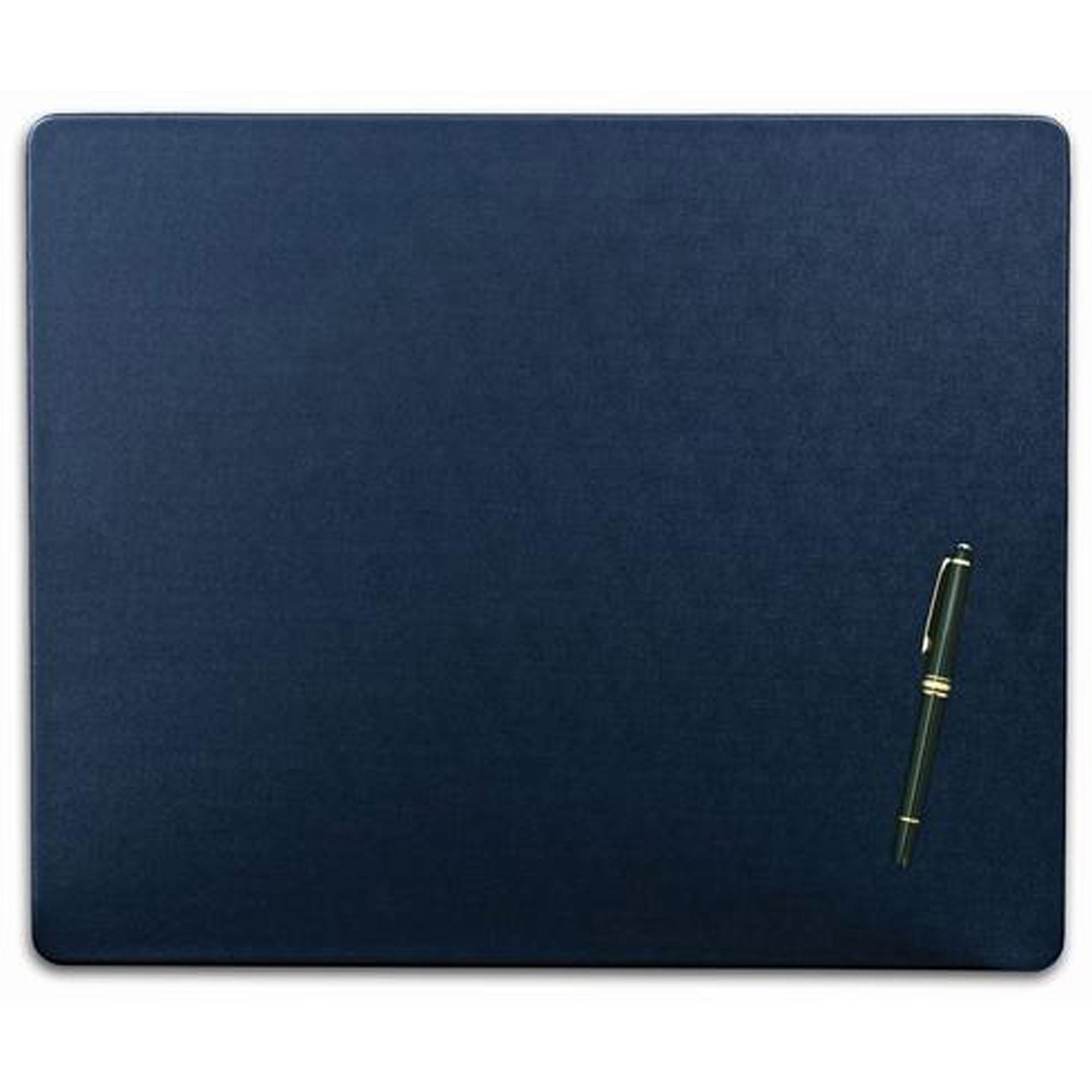 Dacasso Leatherette Conference Table Pad, Rectangular, 17" x 14", Navy Blue, Leatherette/Velveteen, 1 Each