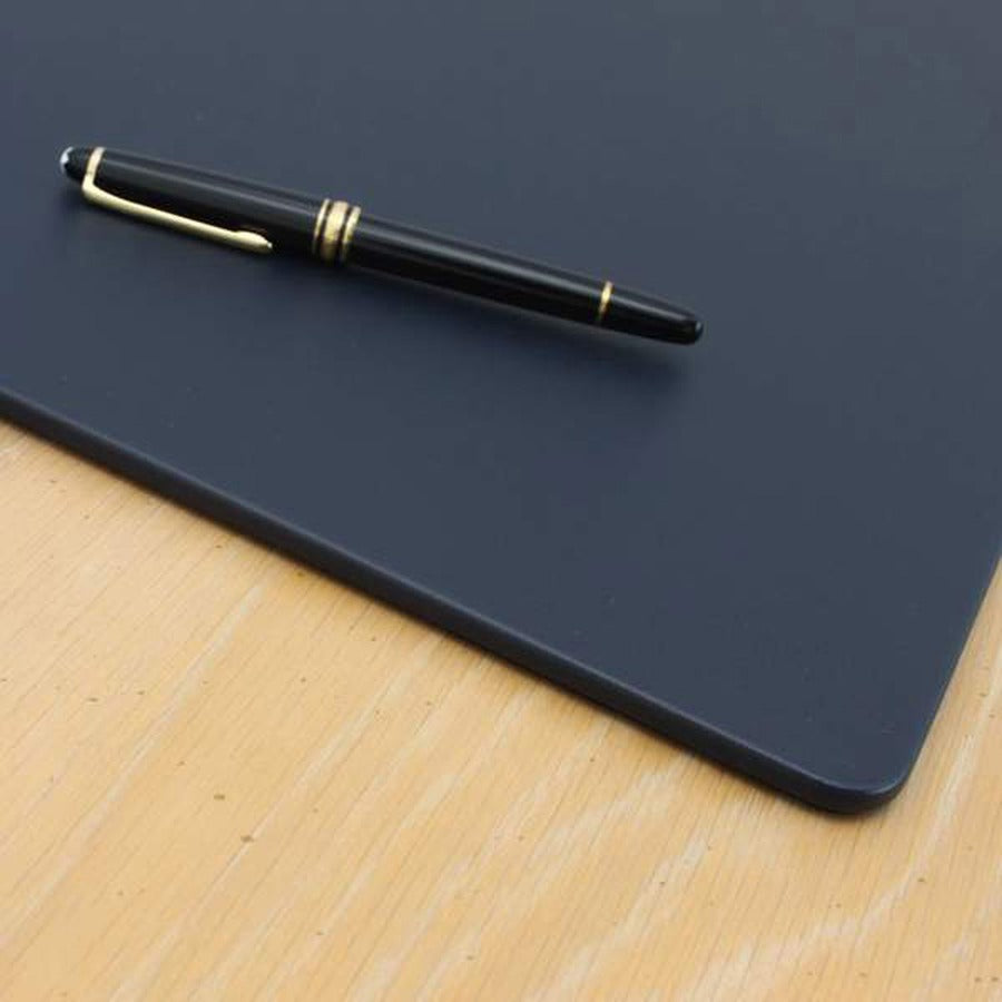 Dacasso Leatherette Conference Table Pad, Rectangular, 17" x 14", Navy Blue, Leatherette/Velveteen, 1 Each