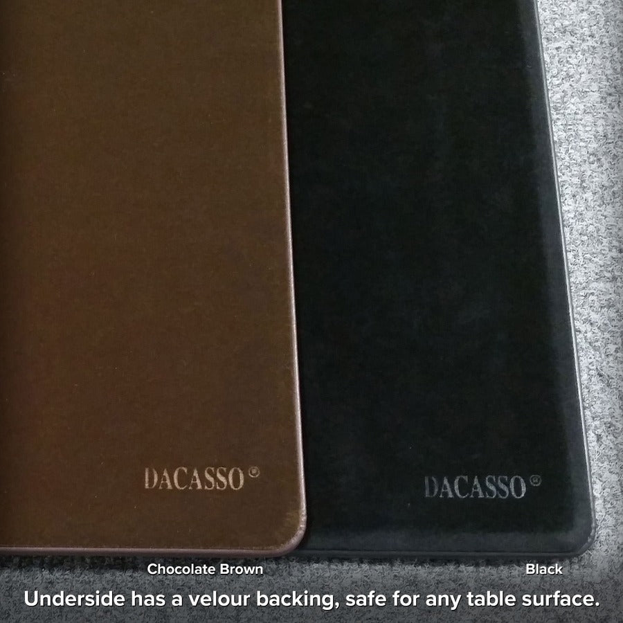 Dacasso Leatherette Top-Rail Conference Pad, Rectangular, 17" x 14", Chocolate Brown, 1 Each