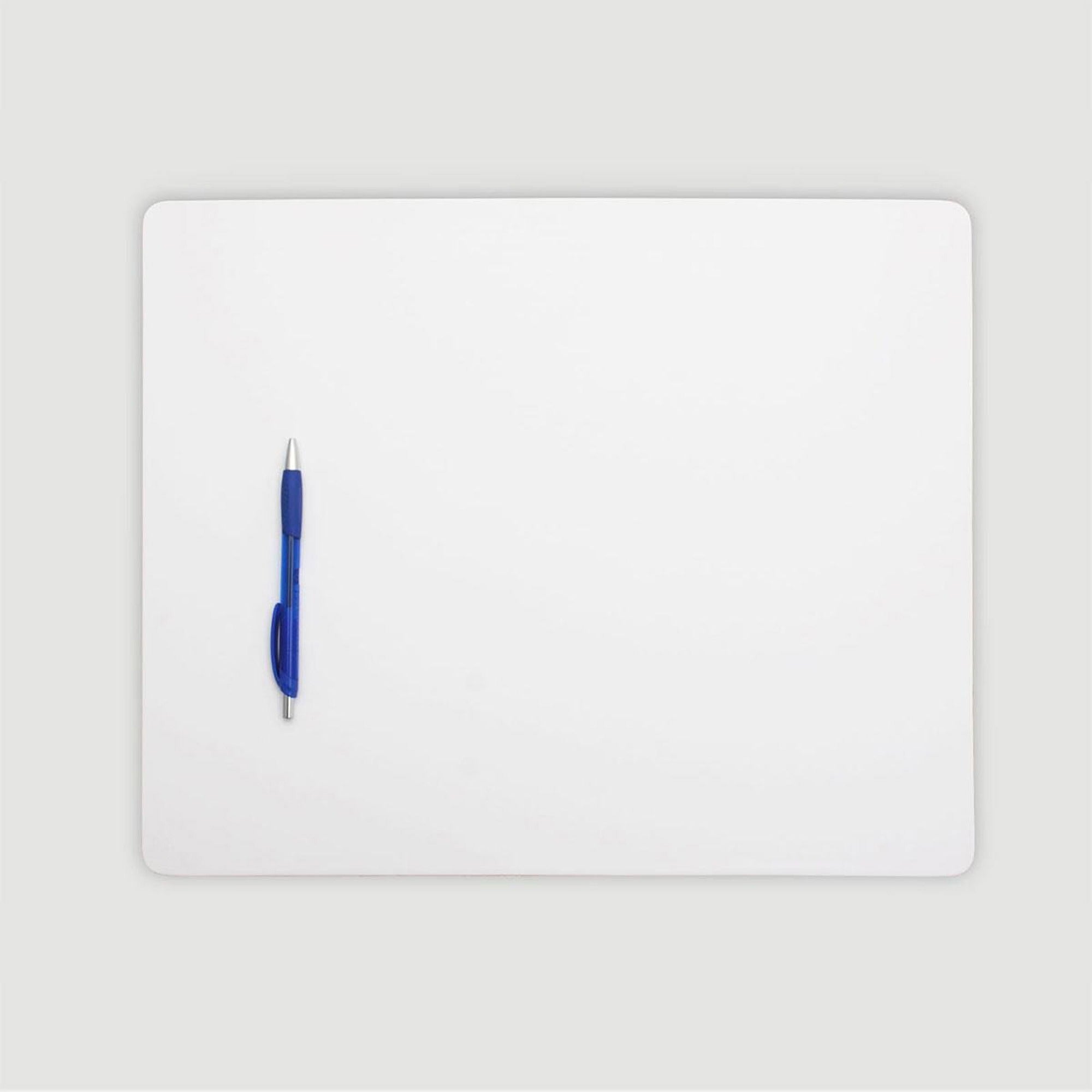 Dacasso Leatherette Conference Table Pad, Rectangular, 17" x 14", White, Leatherette and Velveteen, 1 Each