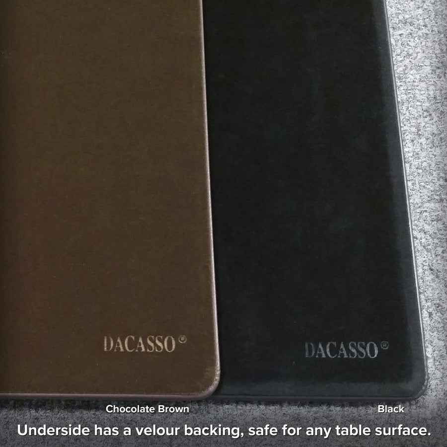 Dacasso Leatherette Conference Table Pad, Rectangular, 17" Wide, Black, 1 Each