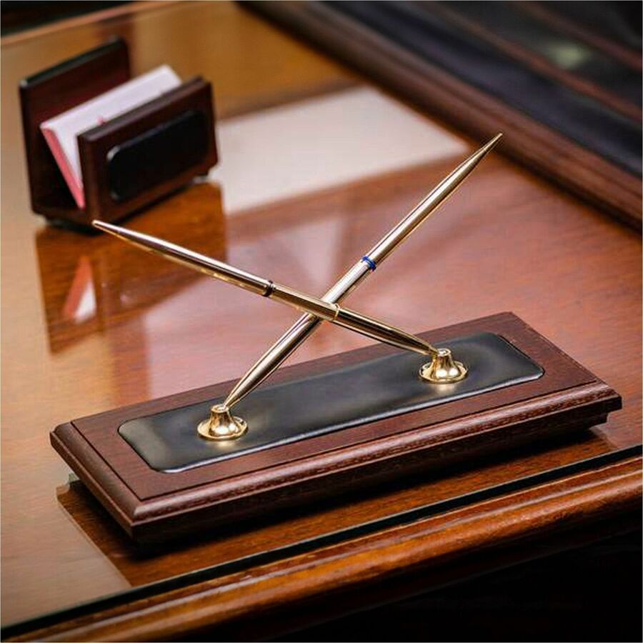 Dacasso Walnut & Leather Pen Stand