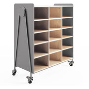 Safco Whiffle Triple Rolling Storage Cart, 12 Shelves, 540 lb Capacity, 4 Casters, Steel Frame, Gray, 43.25"W x 19.75"D x 48"H, 1 Carton