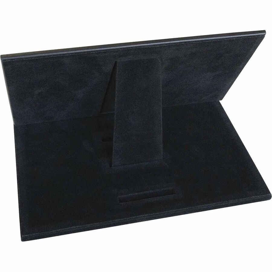 Dacasso Classic Leather Tablet Stand - Velveteen, Top Grain Leather, Felt, Leather - Black