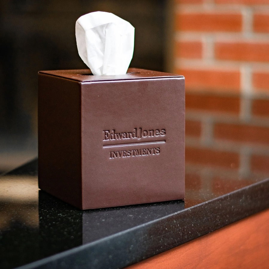 Dacasso Leatherette Tissue Box Cover - Leatherette, Velveteen, Felt