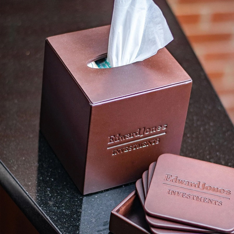 Dacasso Leatherette Tissue Box Cover - Leatherette, Velveteen, Felt