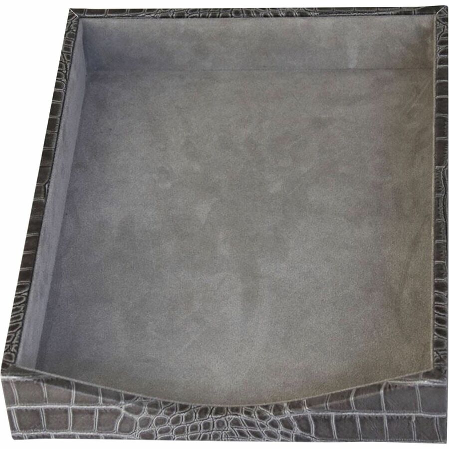 Protacini Castlerock Gray Italian Patent Leather Front-Load Letter Tray