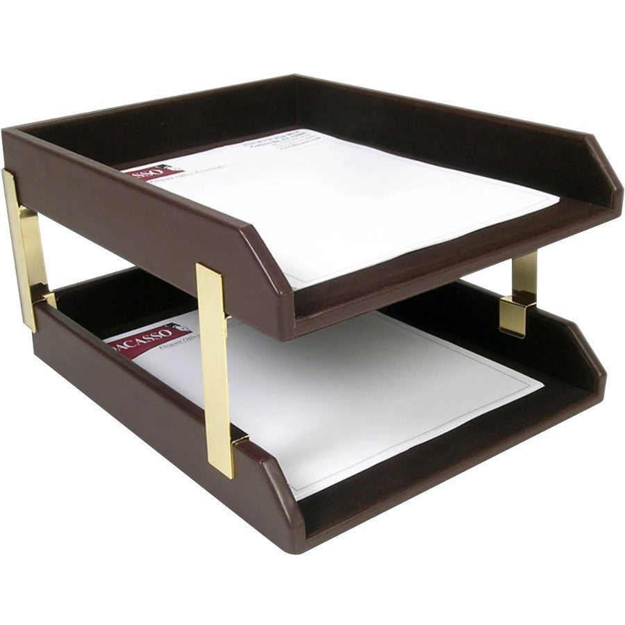 Dacasso Leather Double Legal-Size Trays