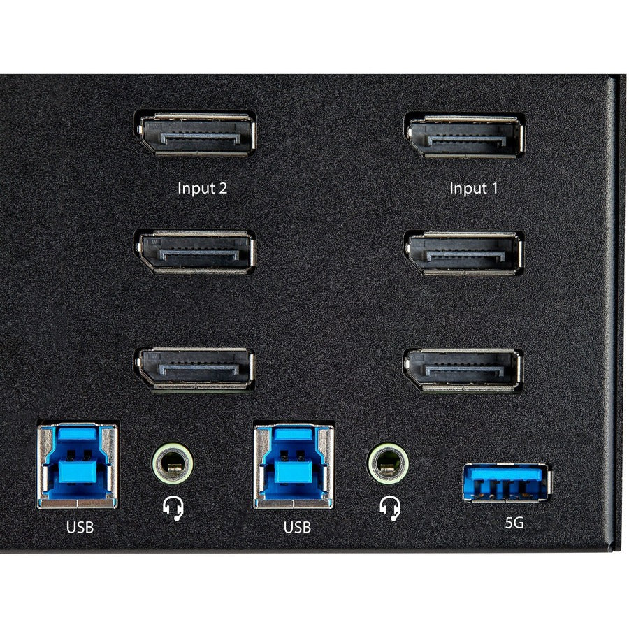 StarTech.com KVM Switch - 2 Computer(s) - 1 Local User(s) - 8 x USB - 9 x DisplayPort - Desktop - TAA Compliant