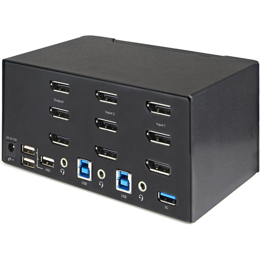 StarTech.com KVM Switch - 2 Computer(s) - 1 Local User(s) - 8 x USB - 9 x DisplayPort - Desktop - TAA Compliant