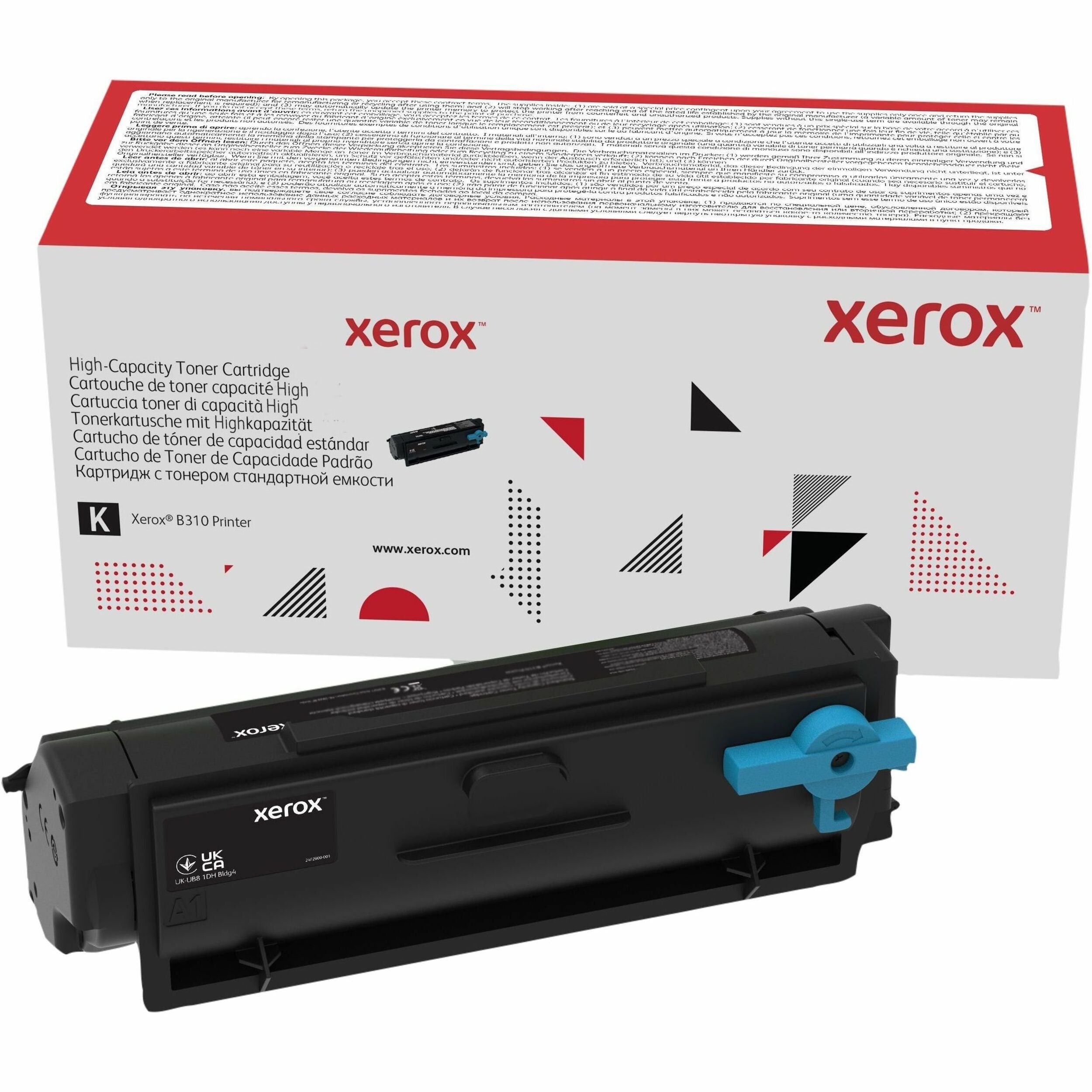 Xerox Original High Yield Black Laser Toner Cartridge, 8000 Pages, 1 Each