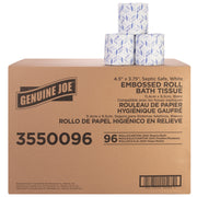 2 Ply - 4.50" Width x 3.80" Length - 500 Sheets/Roll - Embossed - White - Fiber - 96 / Carton