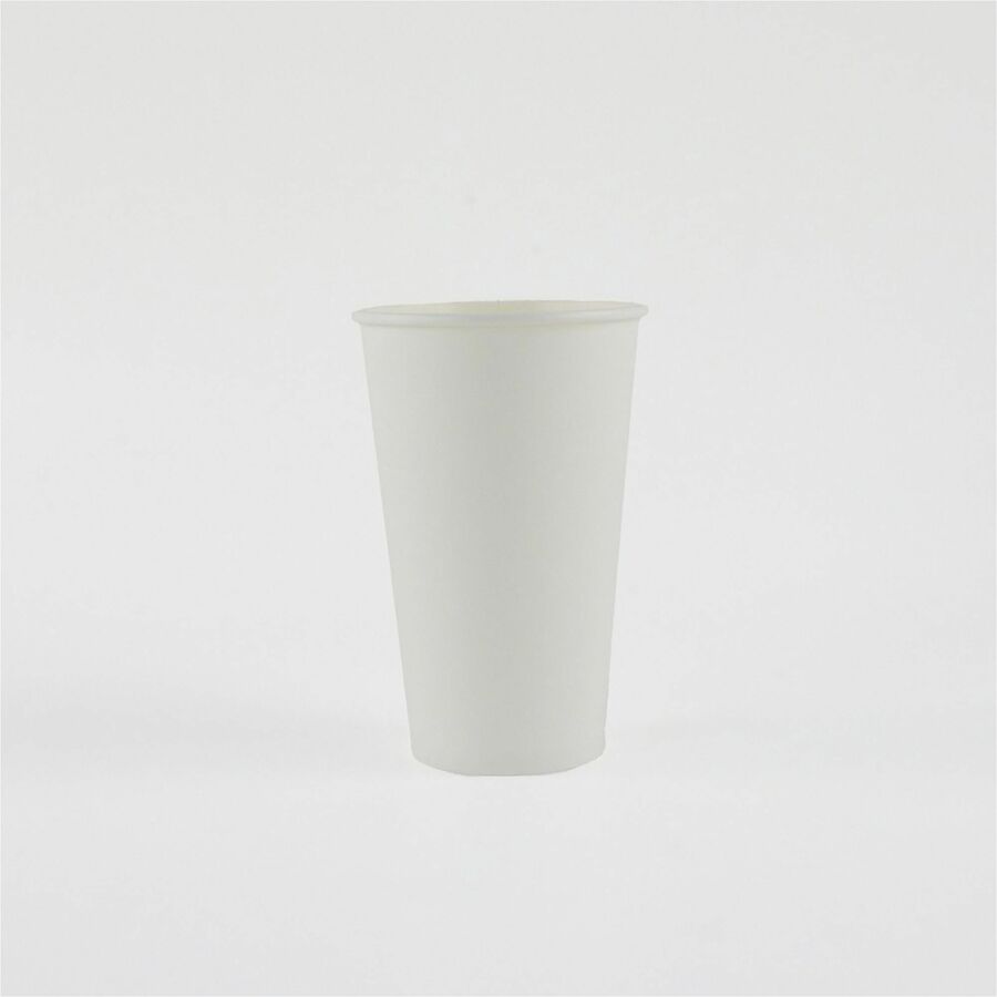 Genuine Joe 16 oz Disposable Hot Cups - 16 fl oz - White - Polyurethane - Coffee, Hot Drink, Picnic, Company, Tea, Hot Chocolate, Beverage/ - 50 / Pack