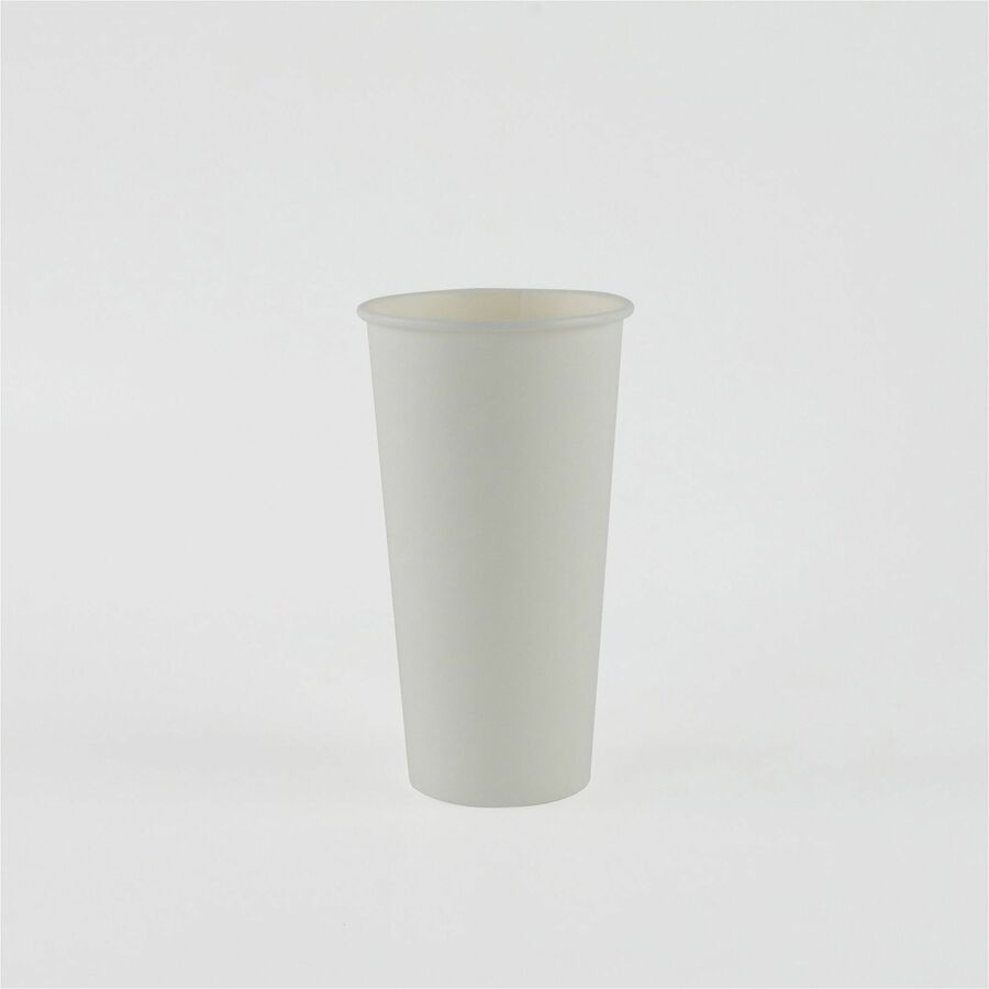 Genuine Joe 20 oz Disposable Hot Cups - 20 fl oz - White - Polyurethane - Coffee, Hot Drink, Picnic, Company, Tea, Hot Chocolate, Beverage/ - 50 / Pack
