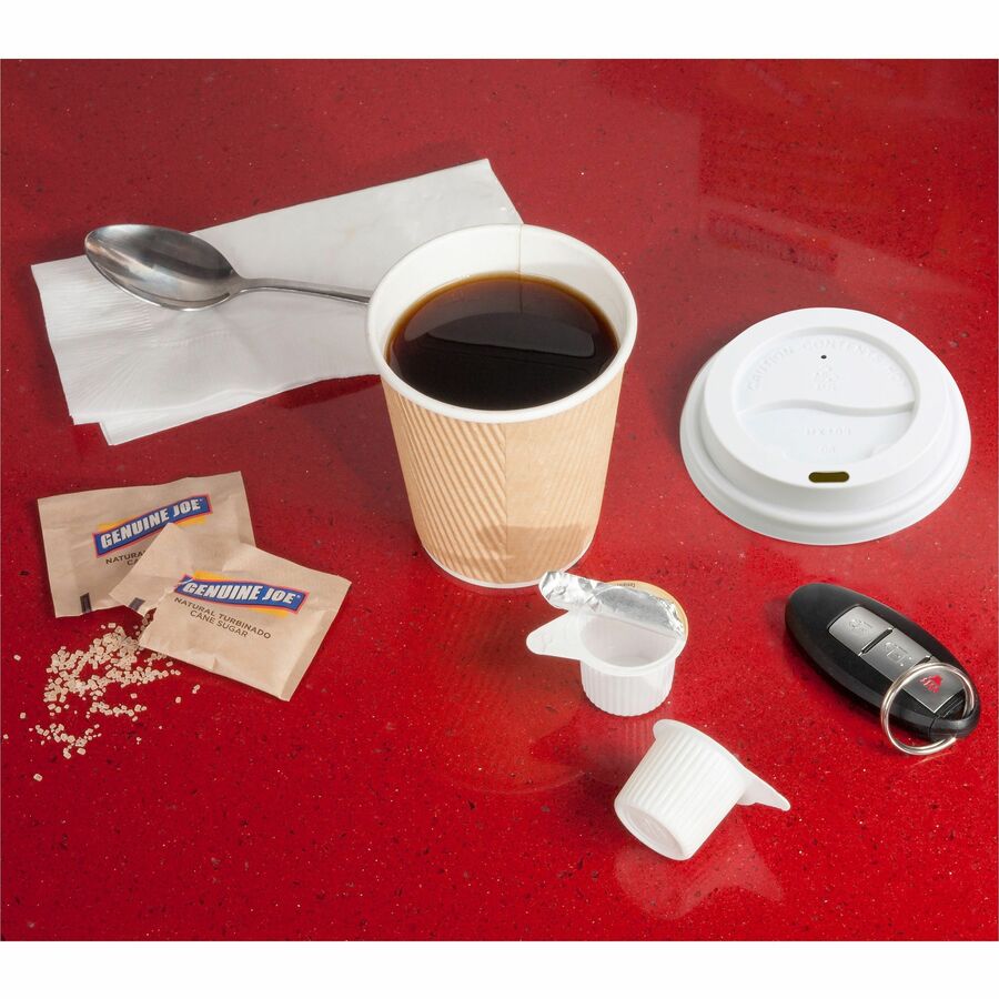 Genuine Joe Raised Siphole Hot Cup Lids - Round - White - 50 / Pack