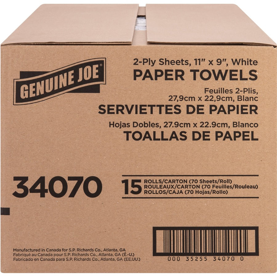 2 Ply - 9" Width x 11" Length - 70 Sheets/Roll - White - Paper - 15 / Carton