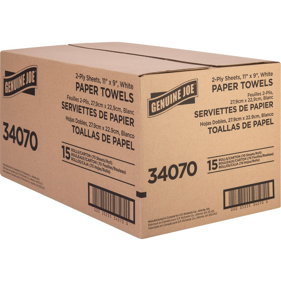 2 Ply - 9" Width x 11" Length - 70 Sheets/Roll - White - Paper - 15 / Carton