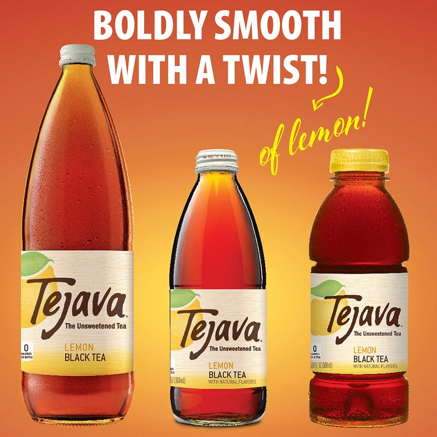 Tejava Lemon Black Tea Bottle - GMO Free - 12 / Carton