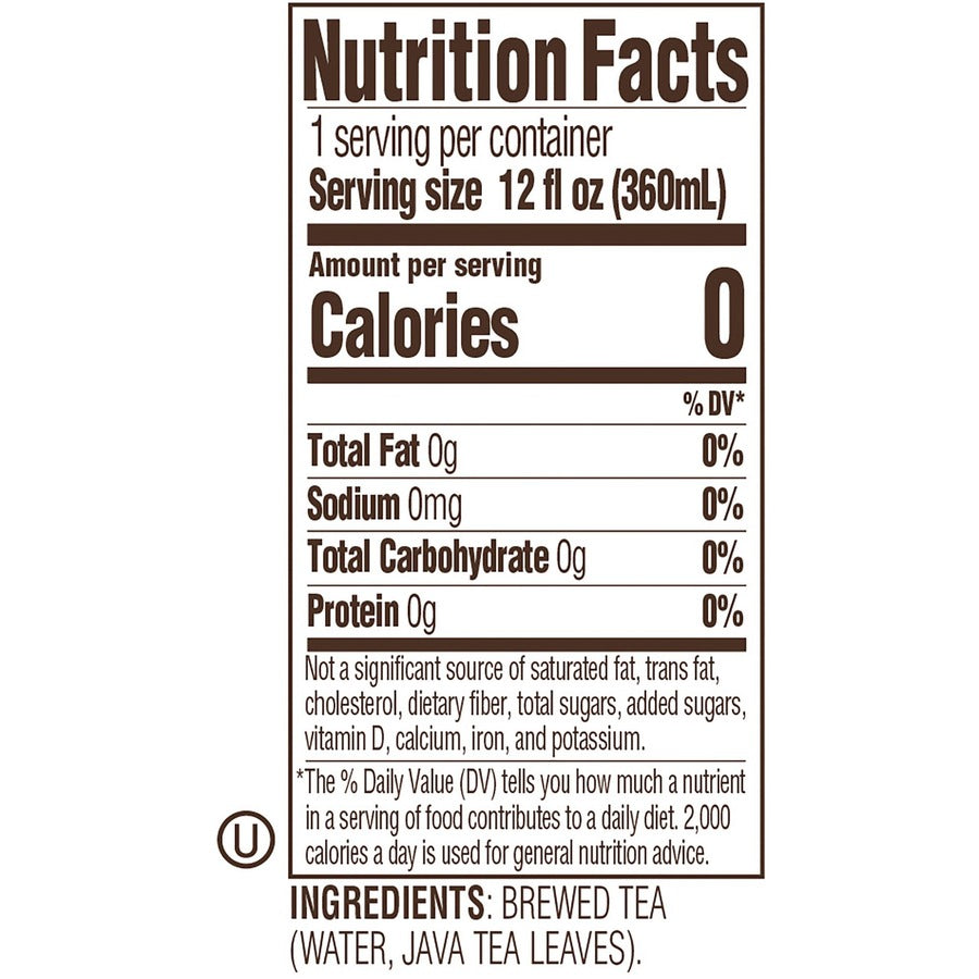 Tejava Original Black Tea Bottle - Black Tea - GMO Free - 72 / Pallet