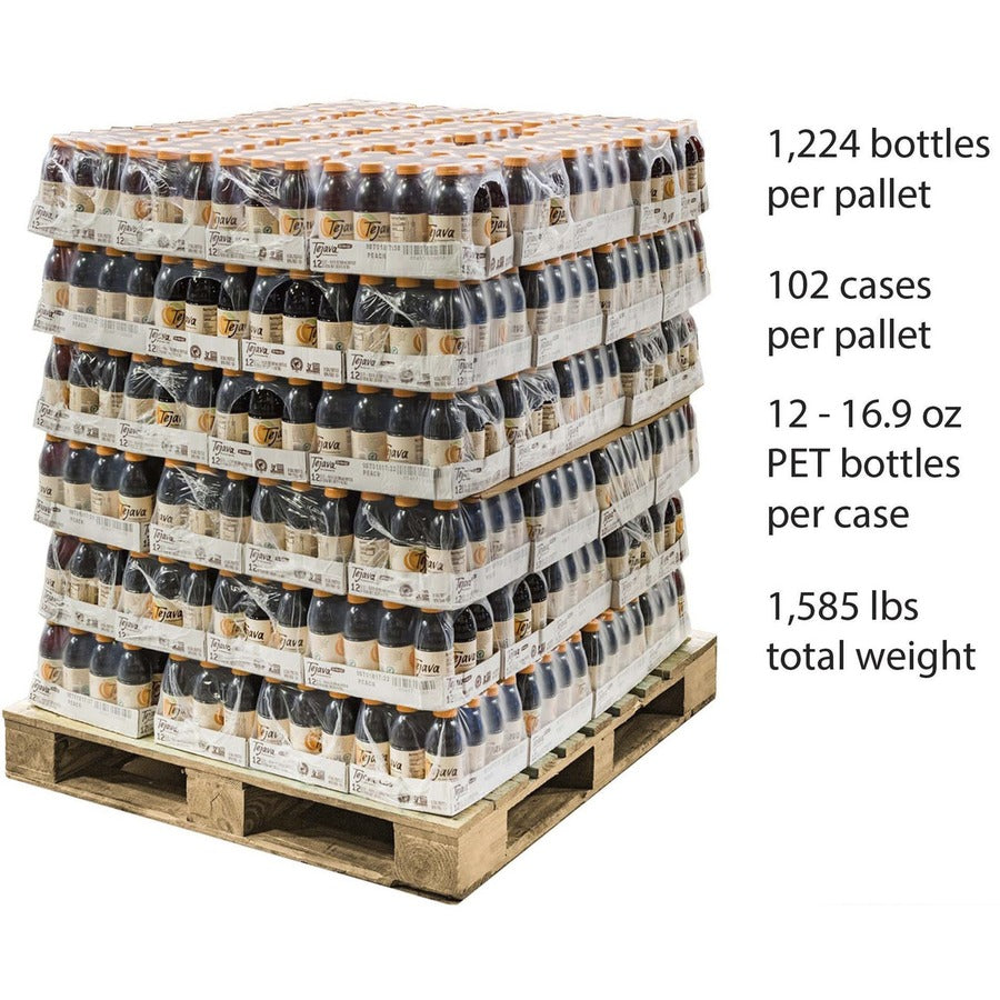 Tejava Peach Black Tea Bottle - Black Tea - GMO Free - 102 / Pallet